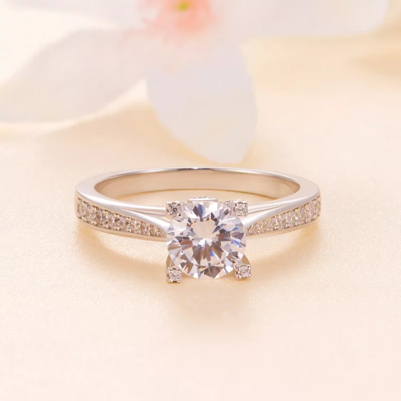 (imagen para) Anillo de boda exquisito estilo Pandora con Moissanite - MSR026 - Ver 3