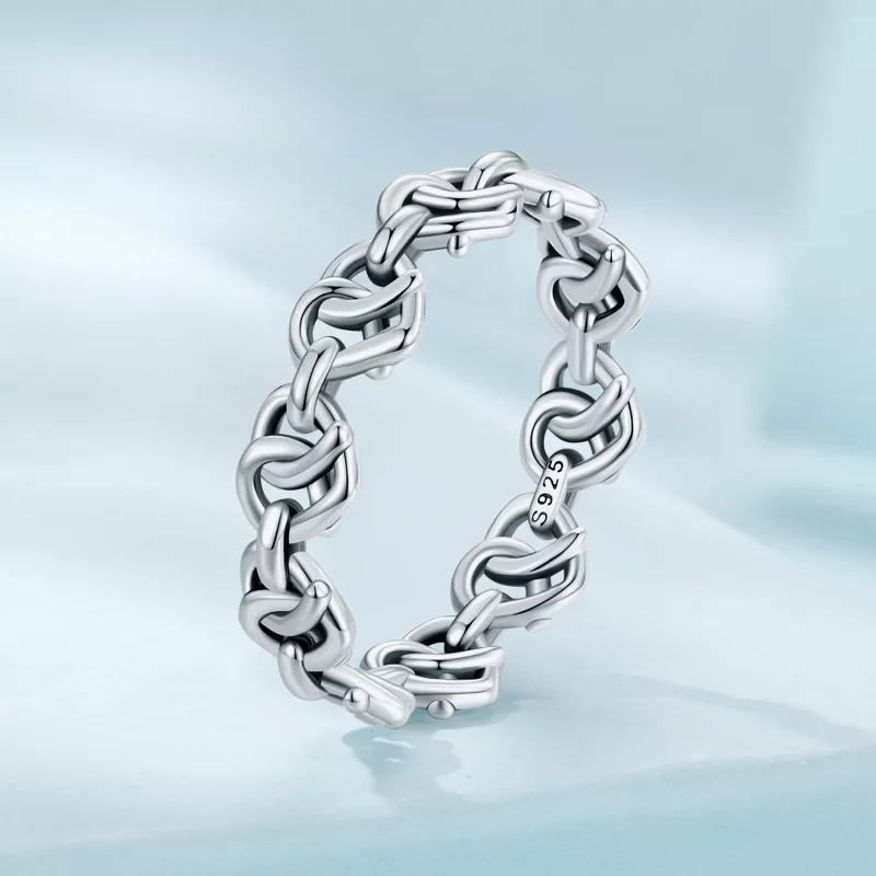 (imagen para) Anillo de cadena con forma de corazón estilo Pandora - SCR963 - Ver 2
