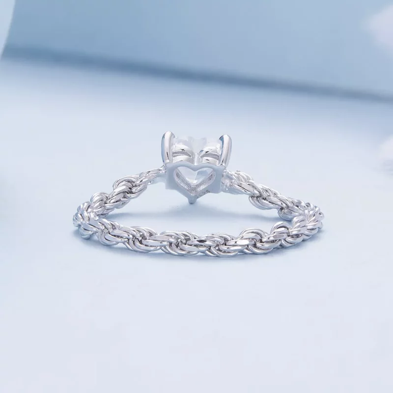 (imagen para) Anillo de cadena estilo Pandora con corazón - BSR410 - Ver 4