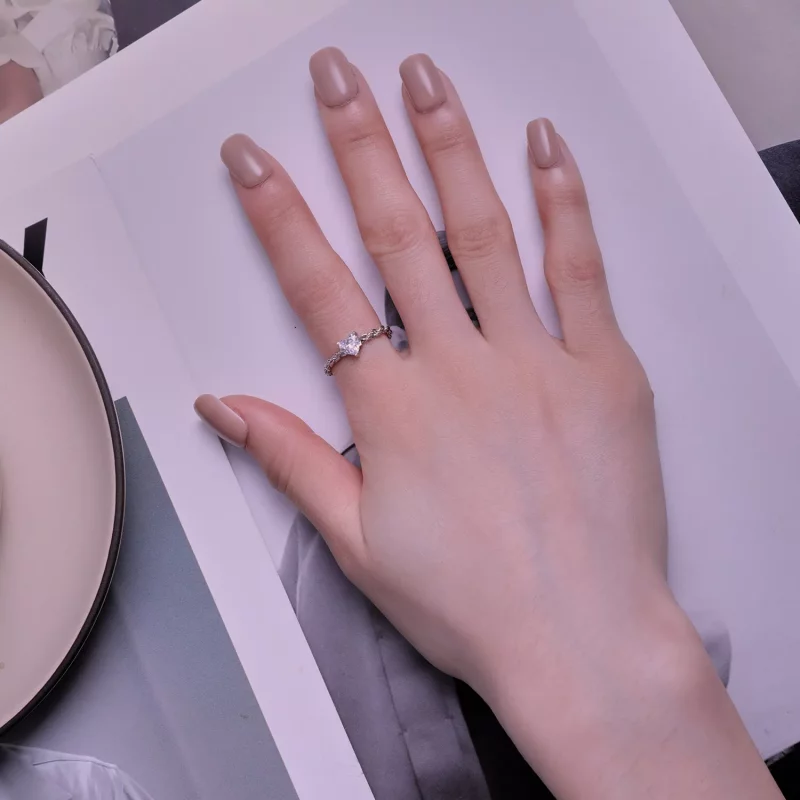 (imagen para) Anillo de cadena estilo Pandora con corazón - BSR410 - Ver 5