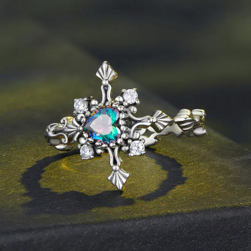 (imagen para) Anillo de Cruz estilo Pandora para Halloween - BSR482-E - Ver 3