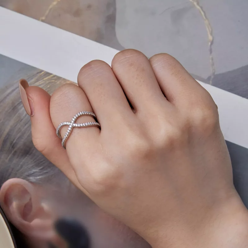 (imagen para) Anillo de doble capa estilo Pandora - BSR386 - Ver 6