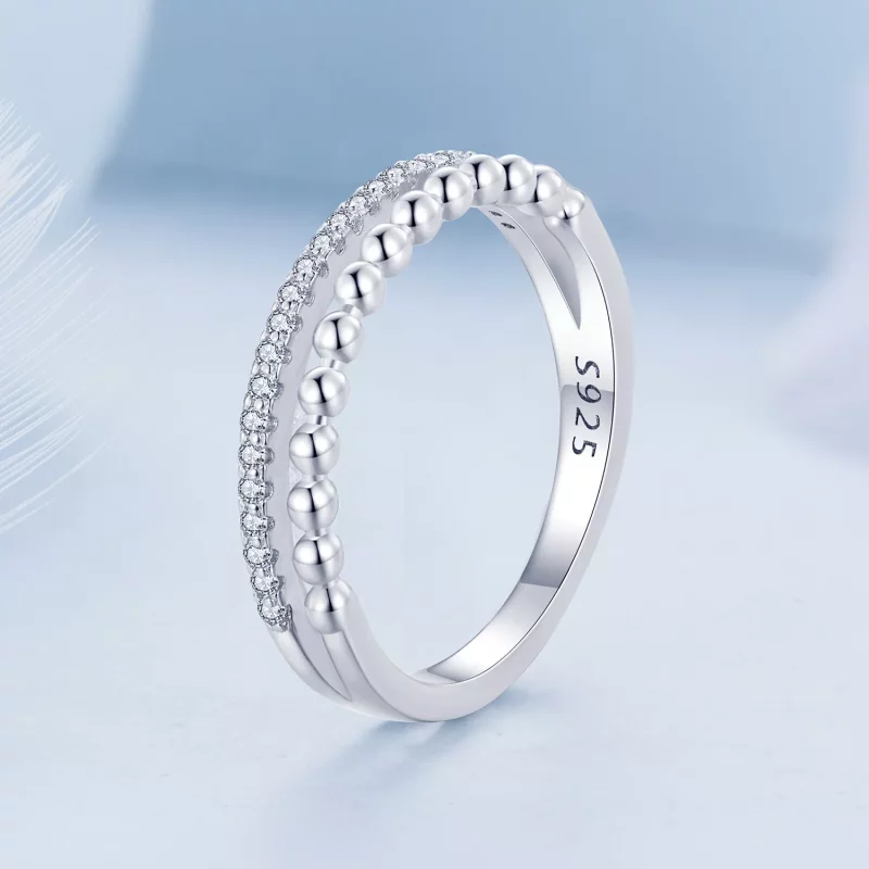 (imagen para) Anillo de doble capa estilo Pandora - BSR463 - Ver 2