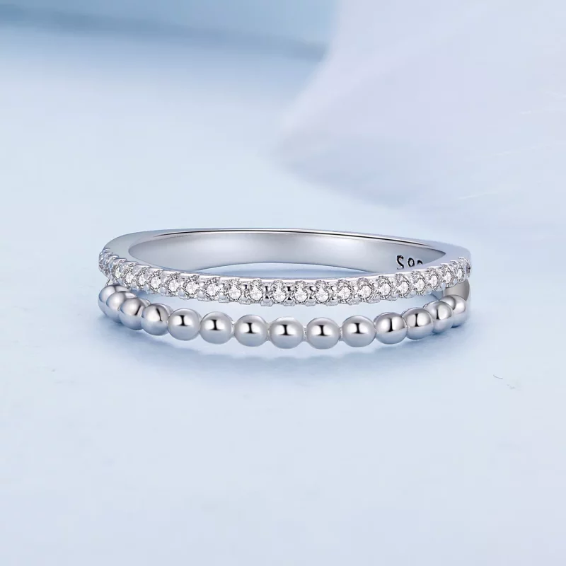 (imagen para) Anillo de doble capa estilo Pandora - BSR463 - Ver 3