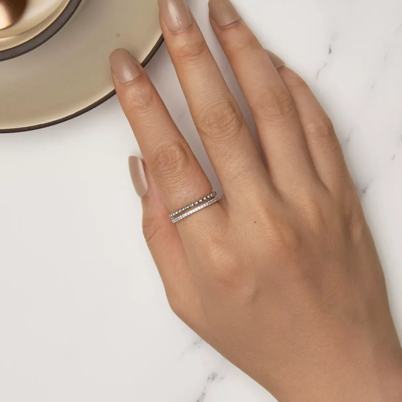(imagen para) Anillo de doble capa estilo Pandora - BSR463 - Ver 5