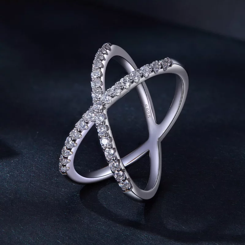 (imagen para) Anillo de doble capa estilo Pandora con Moissanita (Un certificado) - MSR036 - Ver 2