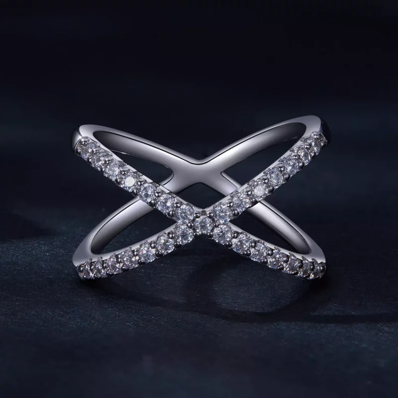 (imagen para) Anillo de doble capa estilo Pandora con Moissanita (Un certificado) - MSR036 - Ver 3