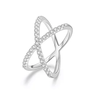 Anillo de doble capa estilo Pandora con Moissanita (Un certificado) - MSR036 (imagen para) Anillo de doble capa estilo Pandora con Moissanita (Un certificado) - MSR036