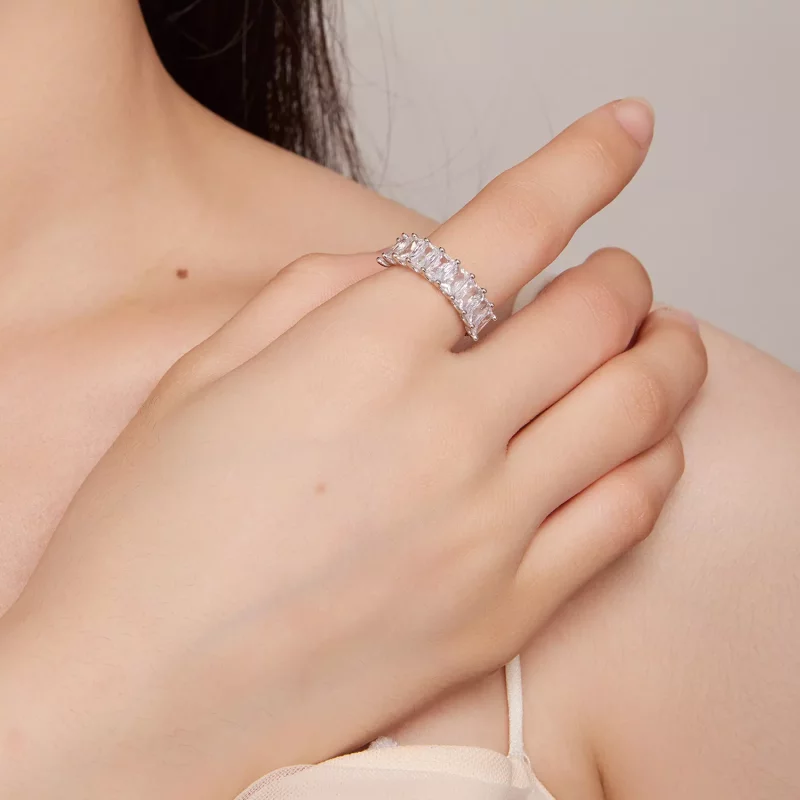 (imagen para) Anillo de estilo Pandora con circonita brillante - BSR409 - Ver 5