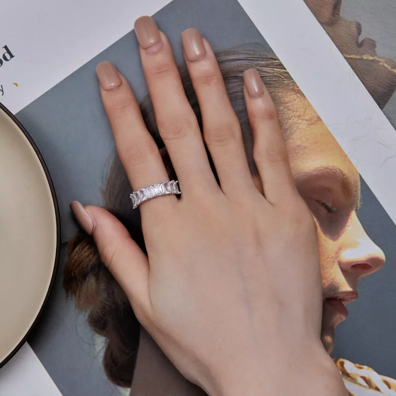 (imagen para) Anillo de estilo Pandora con circonita brillante - BSR409 - Ver 6