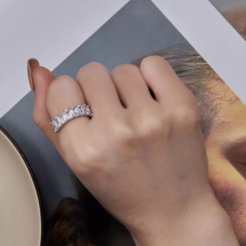 (imagen para) Anillo de estilo Pandora con circonita brillante - BSR409 - Ver 7