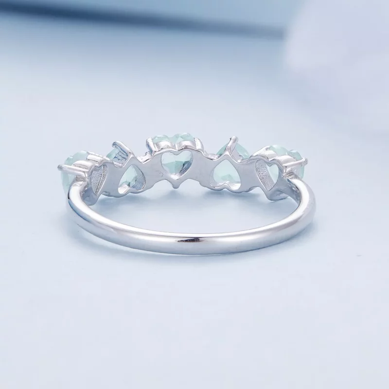 (imagen para) Anillo de estilo Pandora con corazón azul marino - BSR406 - Ver 4