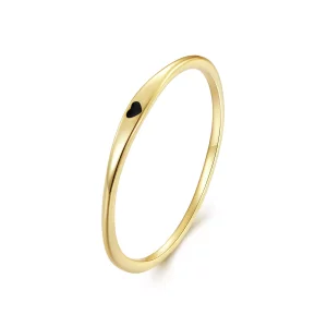 (imagen para) Anillo de estilo Pandora con corazón dorado de amor - SCR468-B