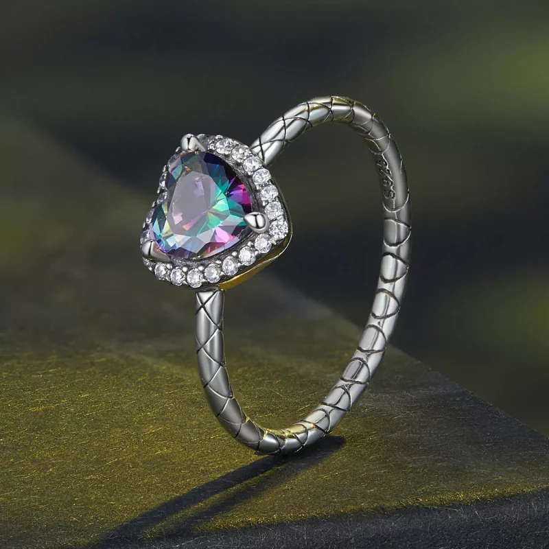 (imagen para) Anillo de estilo Pandora con corazón retro - BSR481 - Ver 2