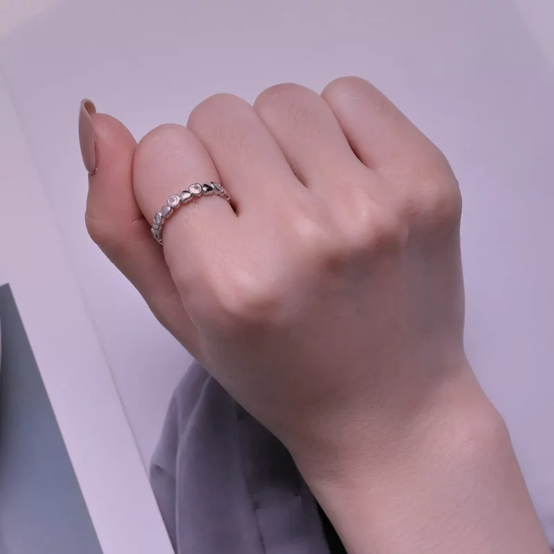 (imagen para) Anillo de estilo Pandora con corazones - BSR421 - Ver 6