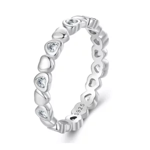 (imagen para) Anillo de estilo Pandora con corazones - BSR421