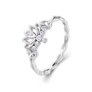 Anillo de estilo Pandora con diseño de loto - BSR487 (imagen para) Anillo de estilo Pandora con diseño de loto - BSR487