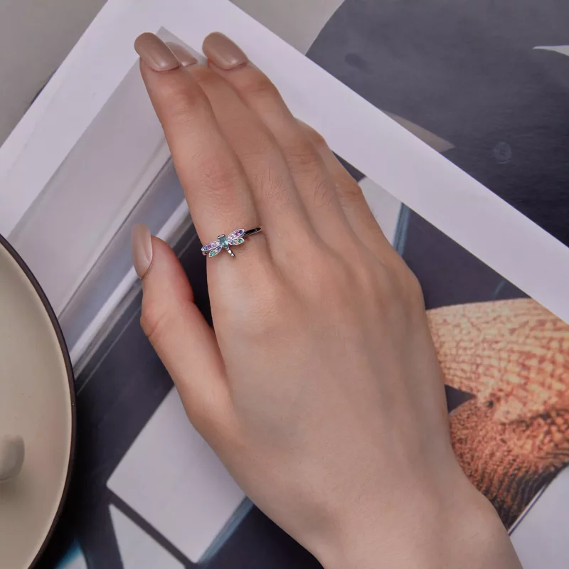 (imagen para) Anillo de estilo Pandora con libélula - BSR384 - Ver 6