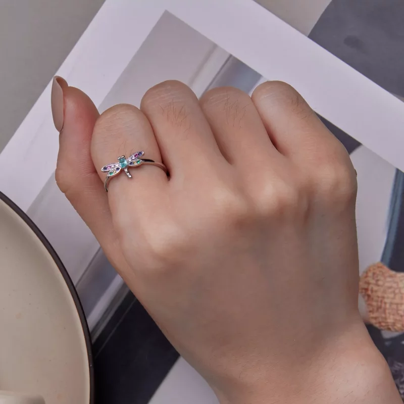 (imagen para) Anillo de estilo Pandora con libélula - BSR384 - Ver 7