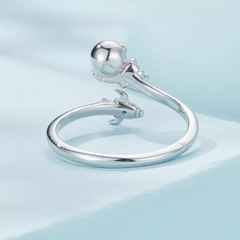 (imagen para) Anillo de estilo Pandora con nave espacial de astronauta - SCR920 - Ver 4