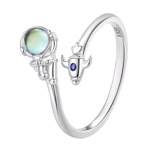 (imagen para) Anillo de estilo Pandora con nave espacial de astronauta - SCR920