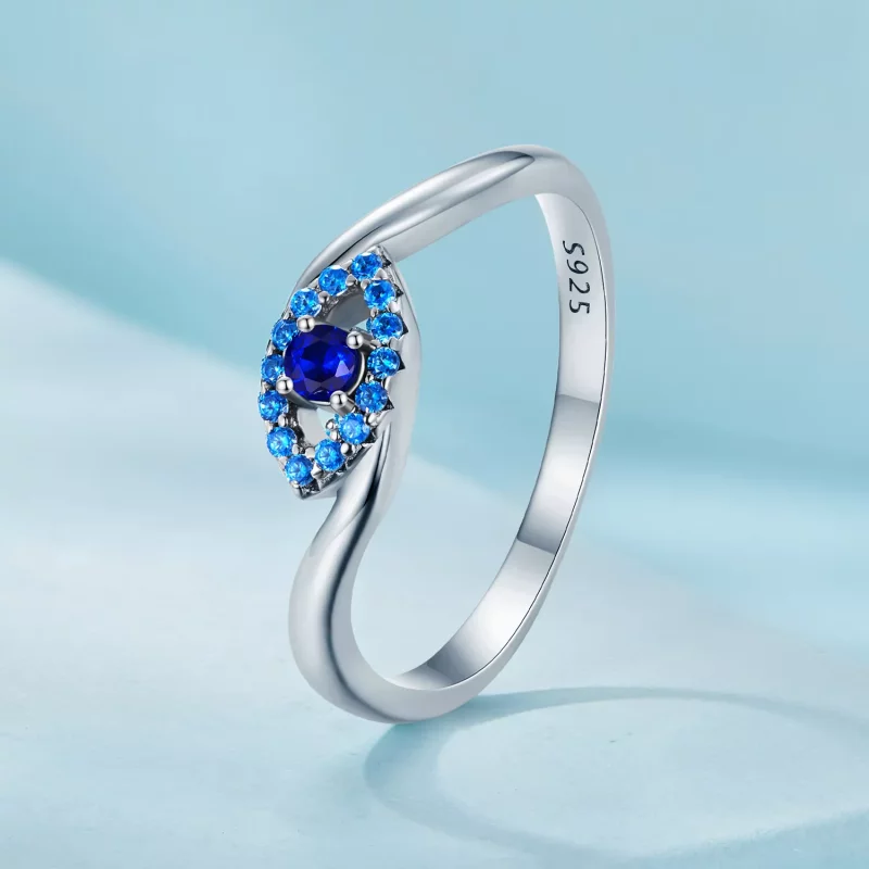 (imagen para) Anillo de estilo Pandora con ojo de demonio guardián - SCR947 - Ver 2