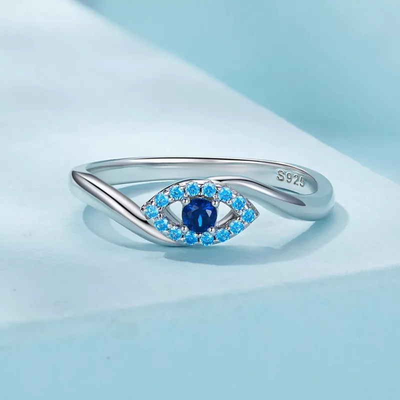 (imagen para) Anillo de estilo Pandora con ojo de demonio guardián - SCR947 - Ver 3