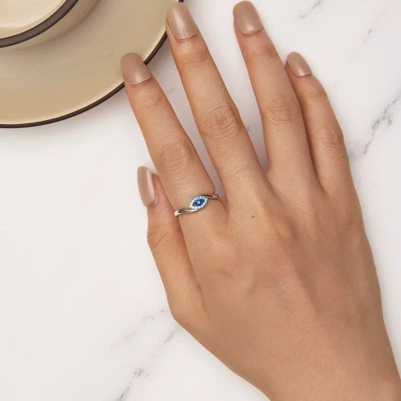 (imagen para) Anillo de estilo Pandora con ojo de demonio guardián - SCR947 - Ver 5