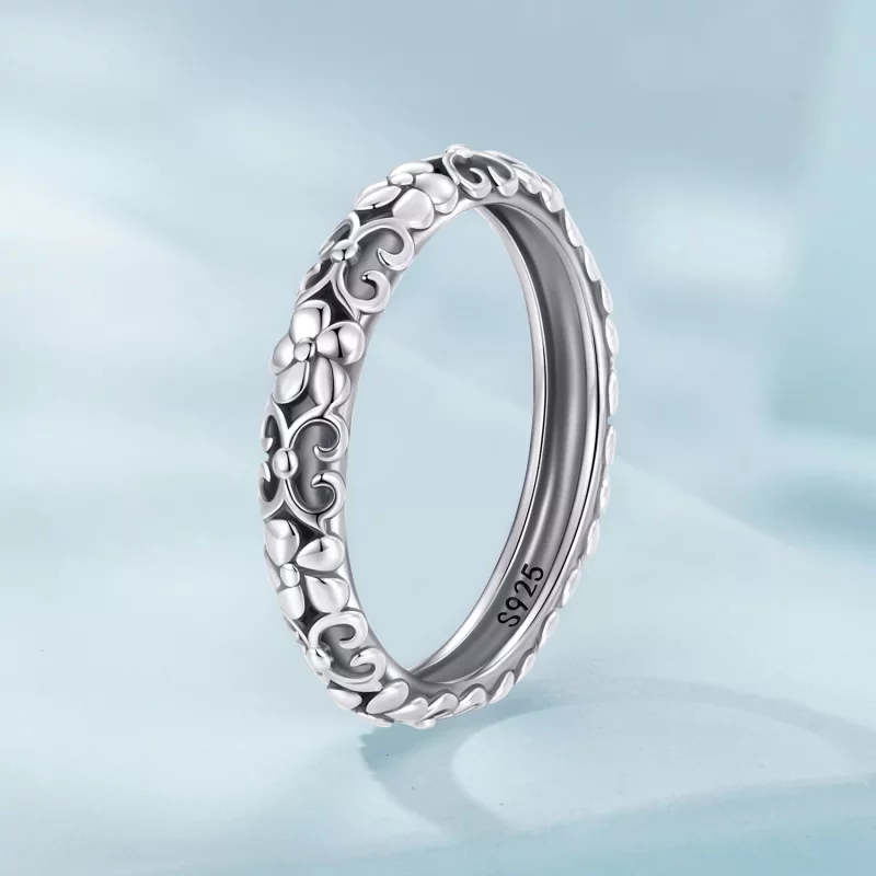 (imagen para) Anillo de estilo Pandora con patrón retro - SCR958 - Ver 2