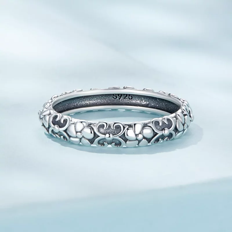 (imagen para) Anillo de estilo Pandora con patrón retro - SCR958 - Ver 3