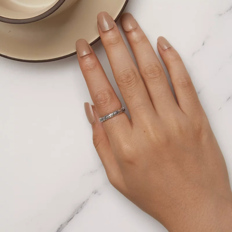 (imagen para) Anillo de estilo Pandora con patrón retro - SCR958 - Ver 5