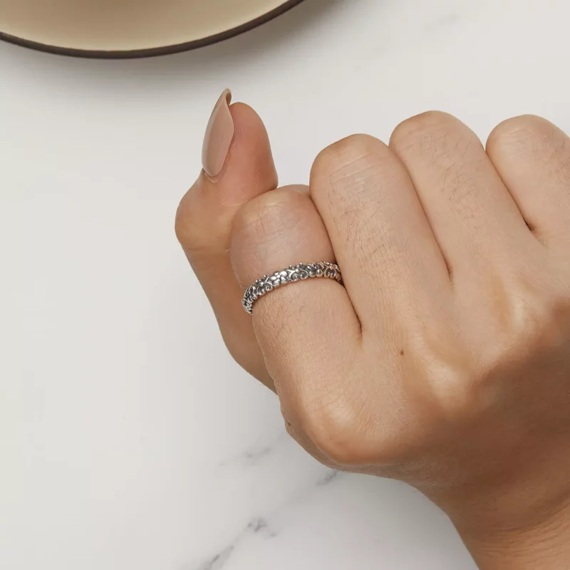 (imagen para) Anillo de estilo Pandora con patrón retro - SCR958 - Ver 6