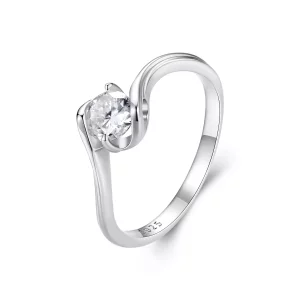 Anillo de estilo Pandora de 0.5 quilates de Moissanita (Un certificado) - MSR040 (imagen para) Anillo de estilo Pandora de 0.5 quilates de Moissanita (Un certificado) - MSR040
