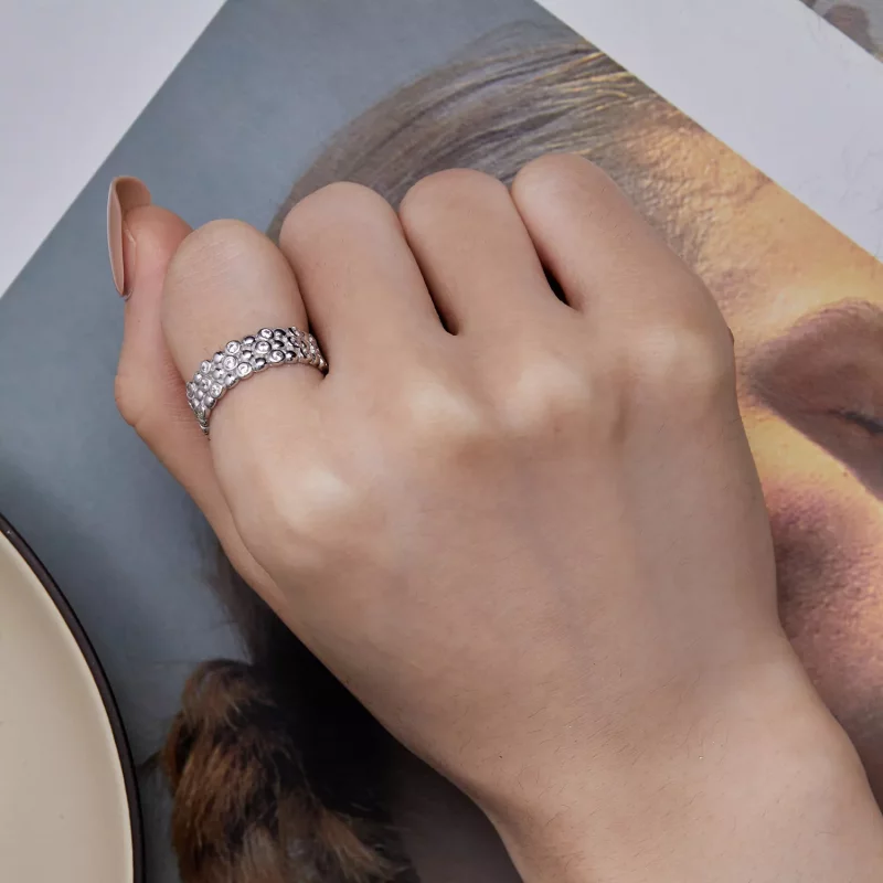 (imagen para) Anillo de frijol Pandora Style para varios jugadores - BSR407 - Ver 7