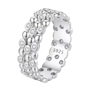 Anillo de frijol Pandora Style para varios jugadores - BSR407 (imagen para) Anillo de frijol Pandora Style para varios jugadores - BSR407
