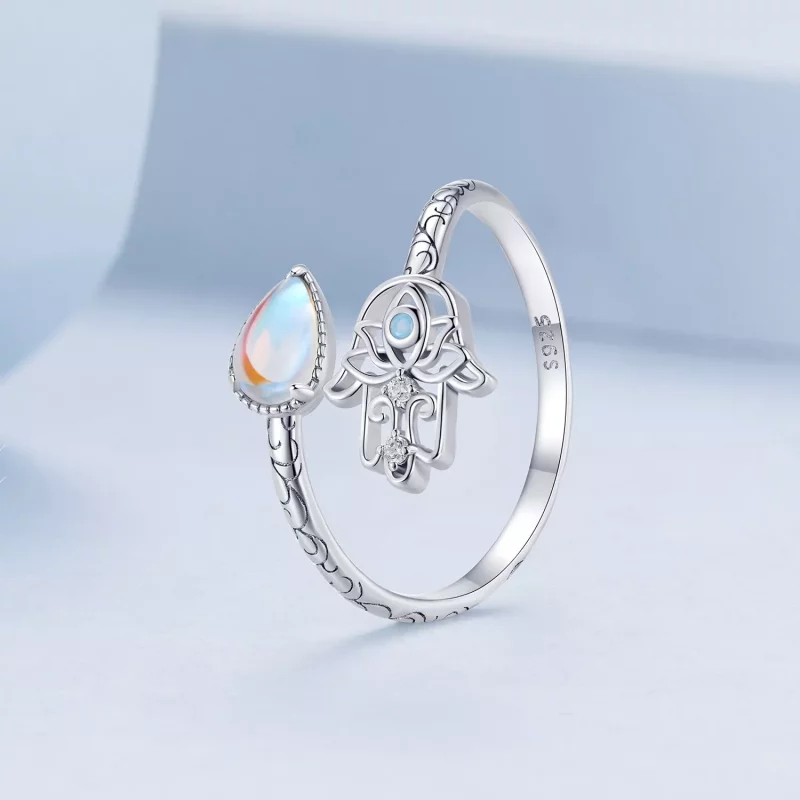 (imagen para) Anillo de mano de la suerte estilo Pandora - BSR486-E - Ver 2