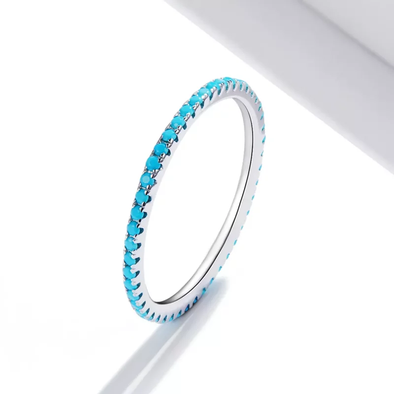 (imagen para) Anillo de moda azul estilo Pandora Elf - SCR066-BU - Ver 2
