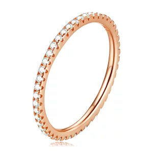 Anillo de moda estilo Pandora en oro rosa con diseño de elfo - SCR066-C (imagen para) Anillo de moda estilo Pandora en oro rosa con diseño de elfo - SCR066-C