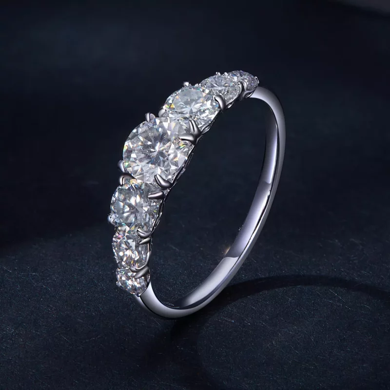 (imagen para) Anillo de Moissanita Brillante Estilo Pandora (Un Certificado) - MSR037 - Ver 2