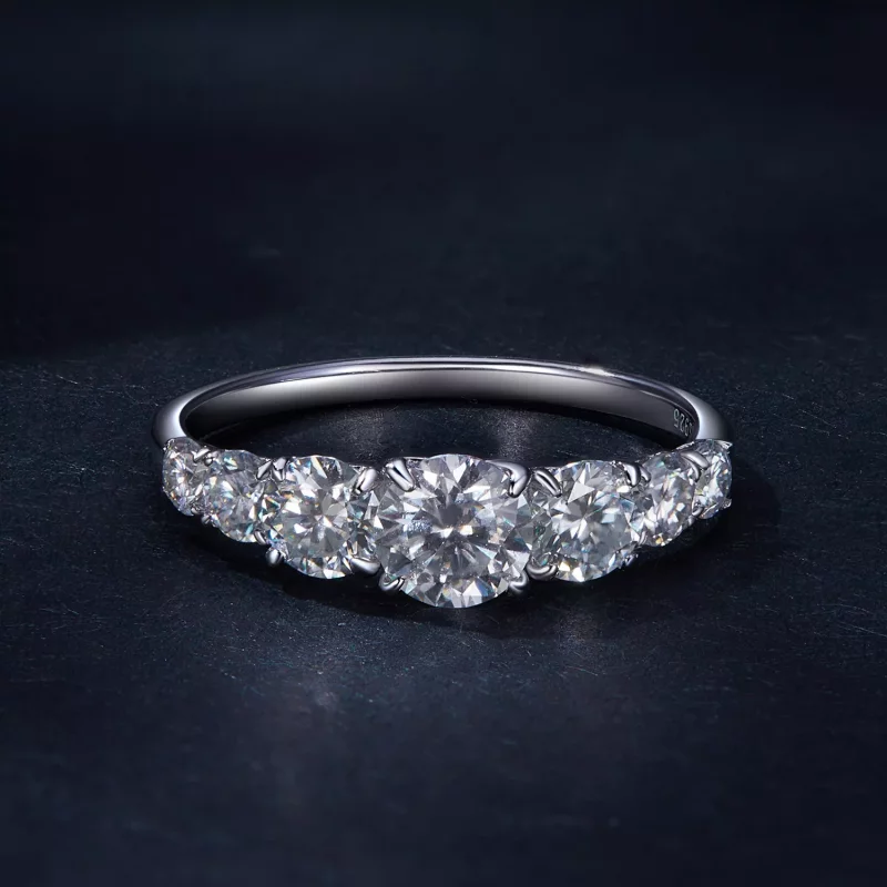 (imagen para) Anillo de Moissanita Brillante Estilo Pandora (Un Certificado) - MSR037 - Ver 3