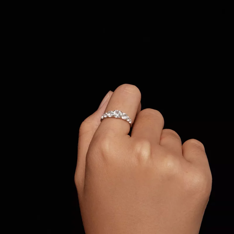 (imagen para) Anillo de Moissanita Brillante Estilo Pandora (Un Certificado) - MSR037 - Ver 6