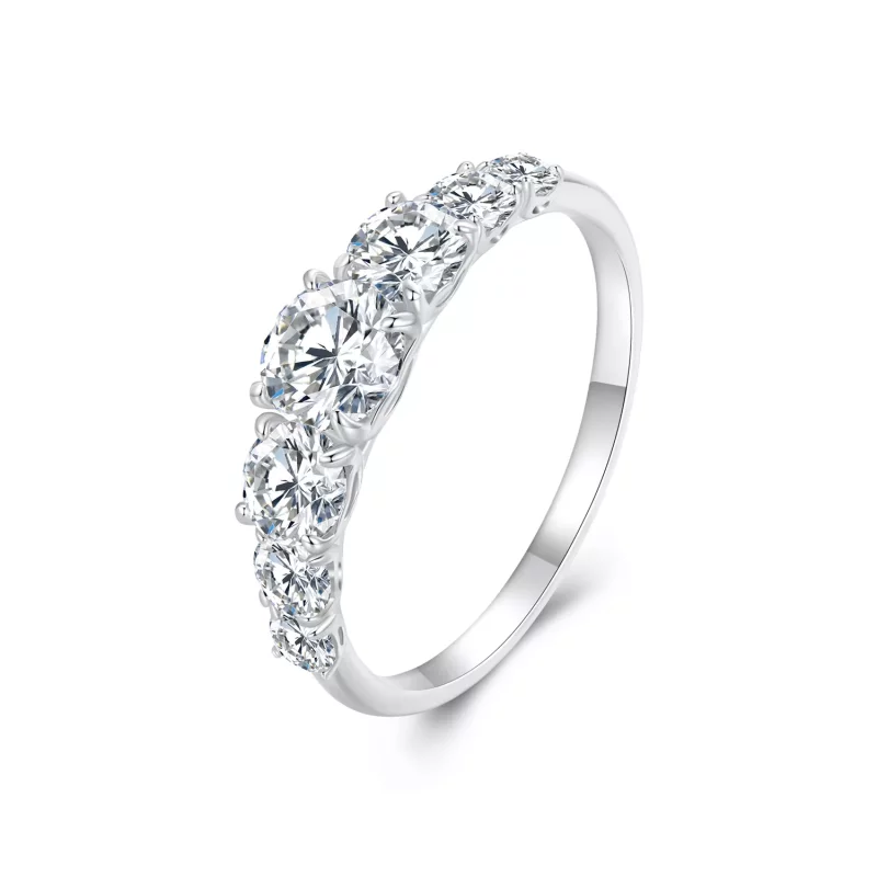 (imagen para) Anillo de Moissanita Brillante Estilo Pandora (Un Certificado) - MSR037