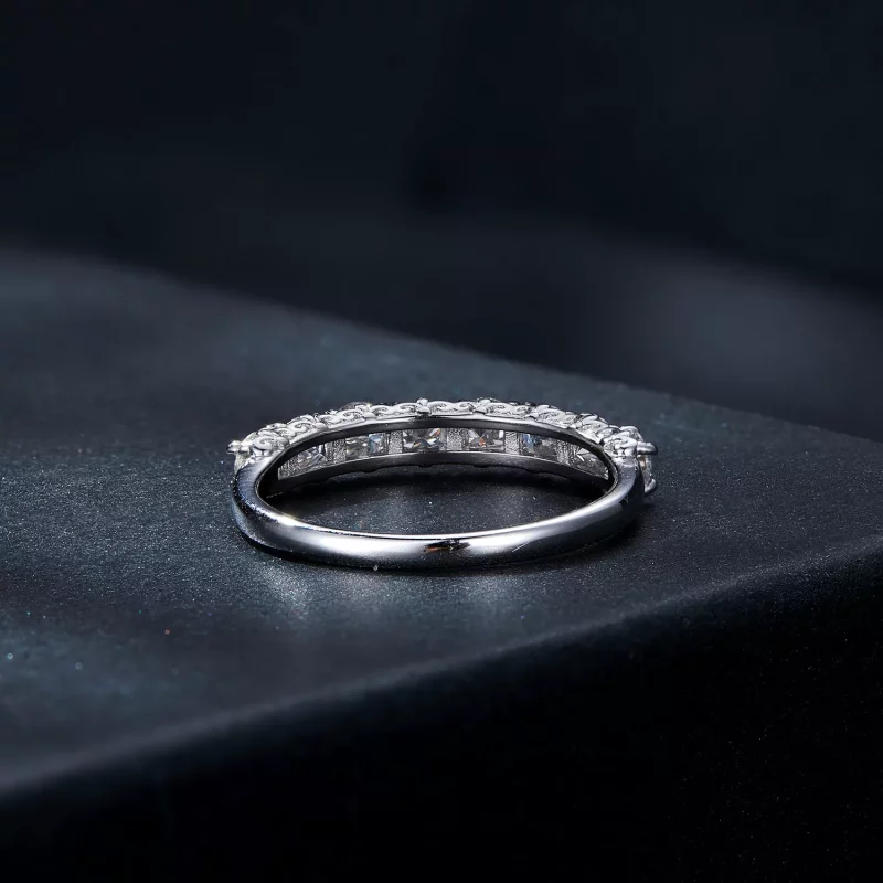 (imagen para) Anillo de moissanita con estilo Pandora de patrón (un certificado) - MSR015 - Ver 5