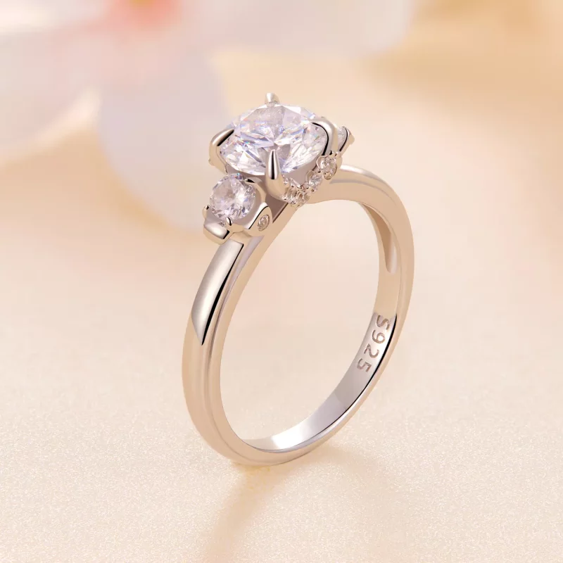 (imagen para) Anillo de Moissanita Exquisito al Estilo Pandora - MSR022 - Ver 2