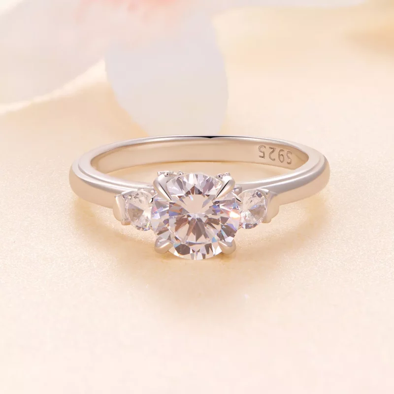 (imagen para) Anillo de Moissanita Exquisito al Estilo Pandora - MSR022 - Ver 3