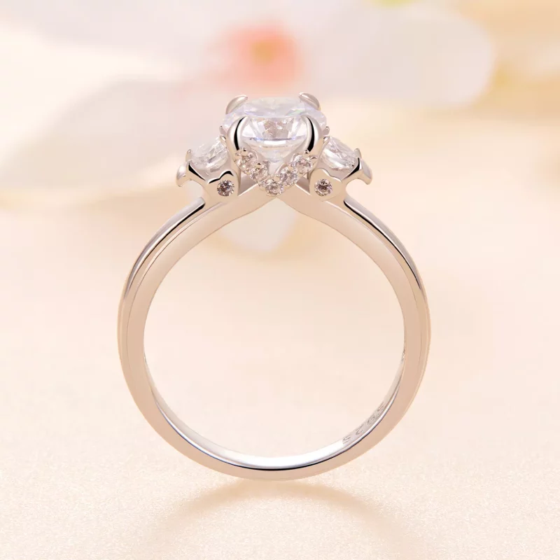 (imagen para) Anillo de Moissanita Exquisito al Estilo Pandora - MSR022 - Ver 4