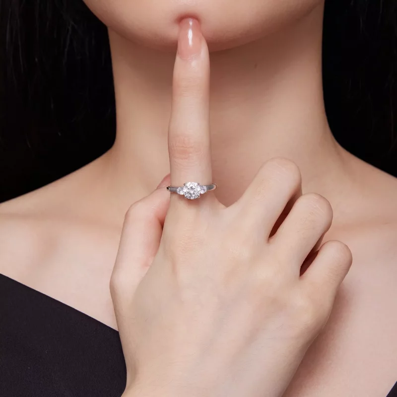 (imagen para) Anillo de Moissanita Exquisito al Estilo Pandora - MSR022 - Ver 6