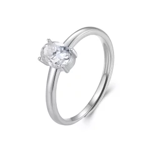 (imagen para) Anillo de Moissanite en forma de huevo estilo Pandora de 1 quilate (Un certificado) - MSR039