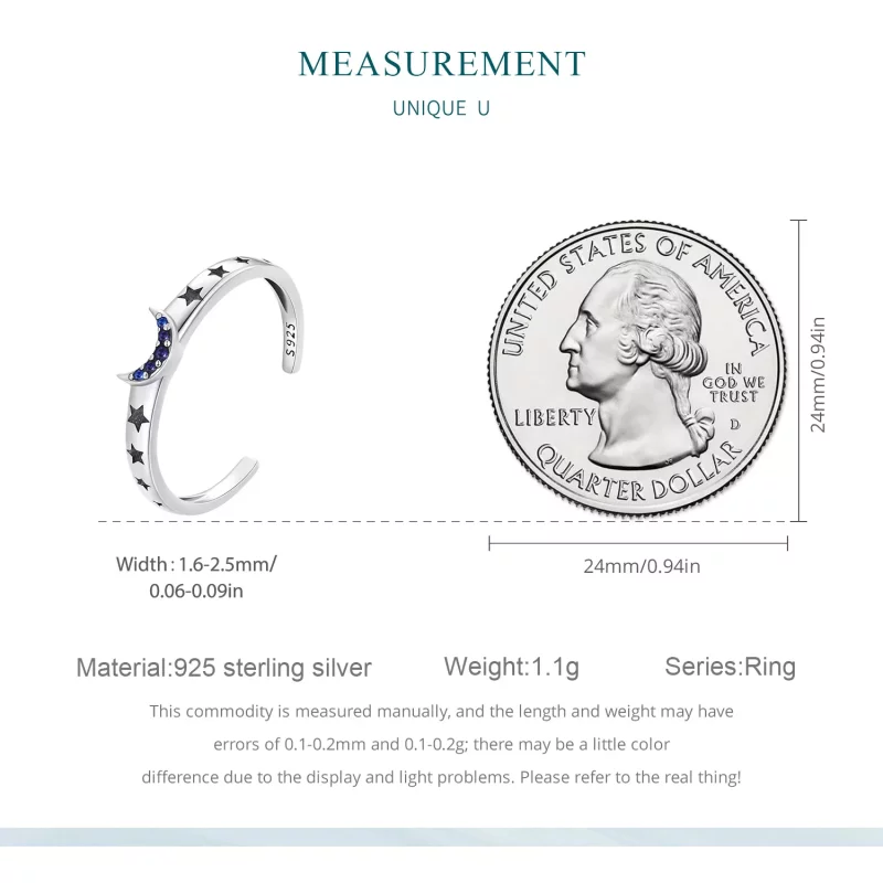 (imagen para) Anillo de pareja estilo Pandora con sol, luna y estrellas - BSR490-E - Ver 2