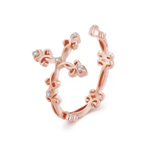 (imagen para) Anillo de plata con diseño estilo Pandora de cruz - BSR041-C